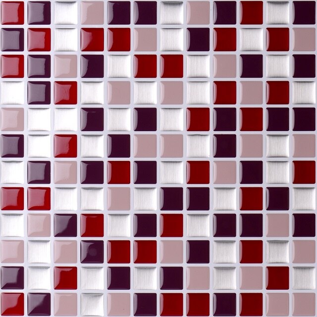 Vividtiles papier peint vinyle imperméable à la colle | Carreaux muraux en brique mosaïque argentée 3D écorce et bâton-1 feuille: T80204