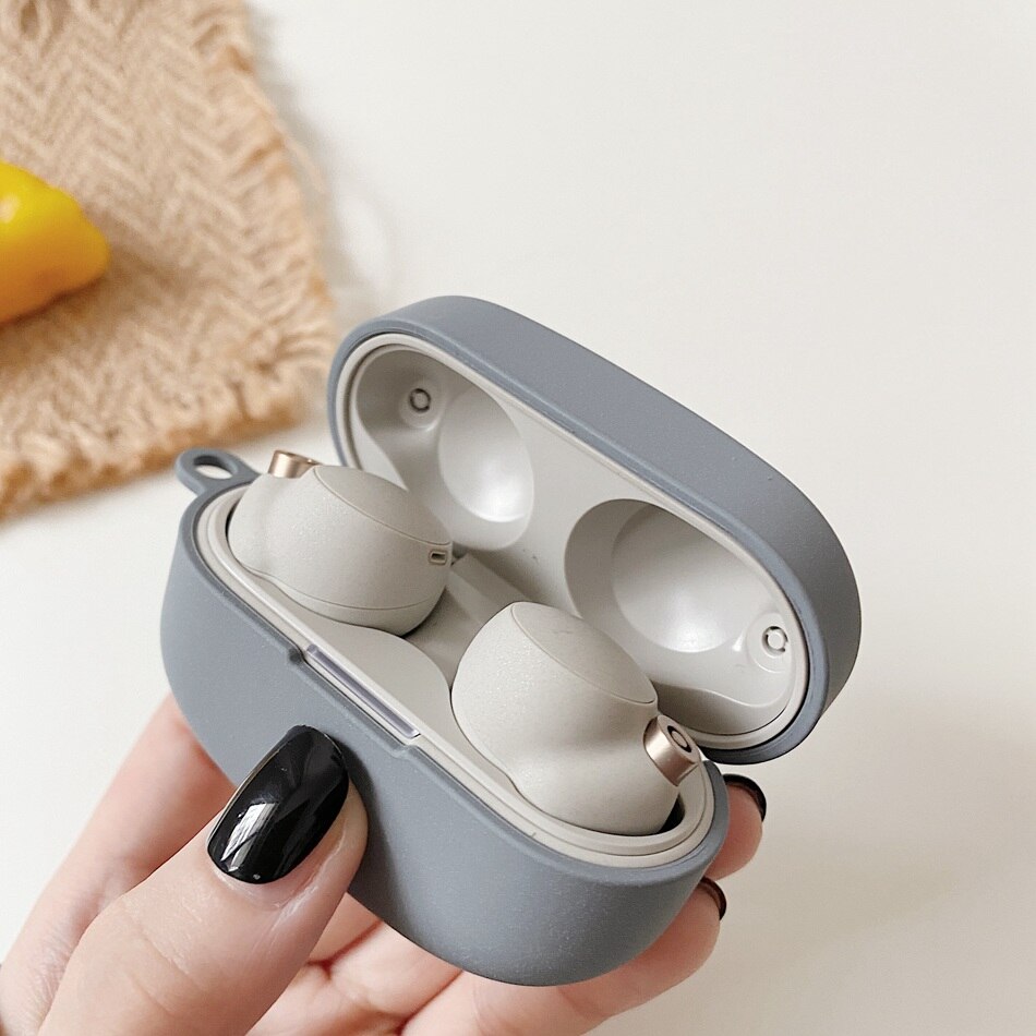 För sony wf -1000 xm 4 hörlursfodral enfärgad matt hård pc skydda hörlursfodral för sony  wf1000 xm 4 vanligt headsetfodral