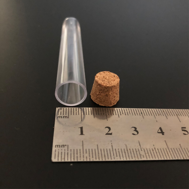 (100pieces/pack) 13*78mm Plastic test tube with Cork Cap U-shape bottom Glass Test Tube Substitute Vial for school Laboratory