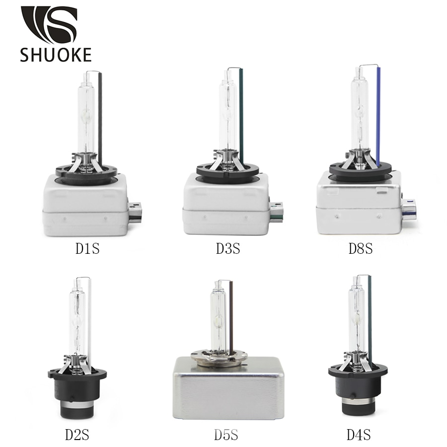 SHUOKE Best Xenon HID D1S D2S D3S D4S D5S D8S Headlight Bulbs 12V 35W 4300K 5000K 6000K 3000Lm 2000h Life 1 pair
