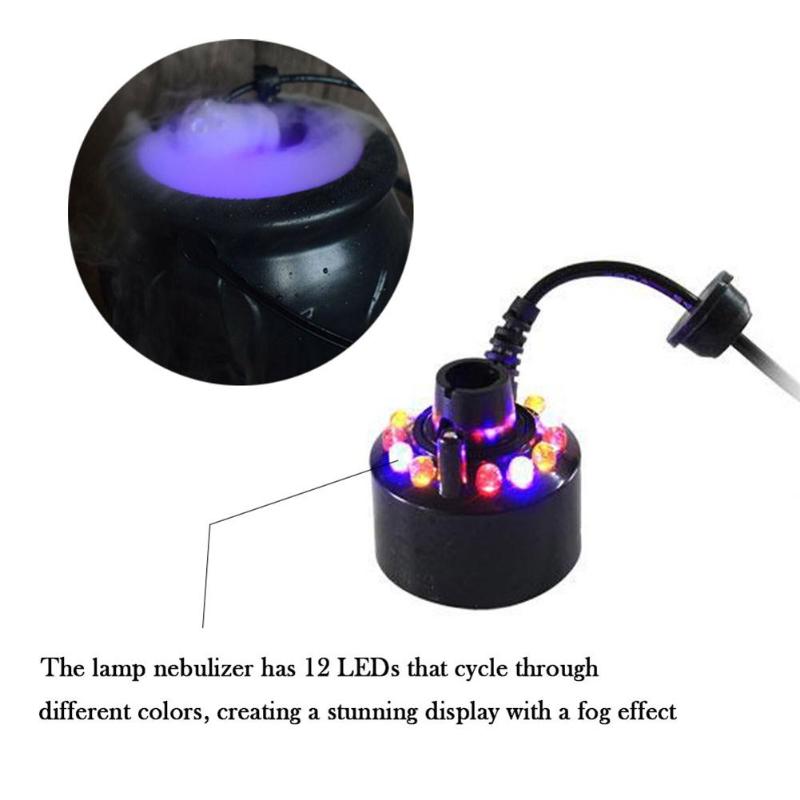 Halloween chaudron fumée brouillard Machine brumisateur sorcière pot 12 LED à changement de couleur accessoires de fête accessoires décoratifs