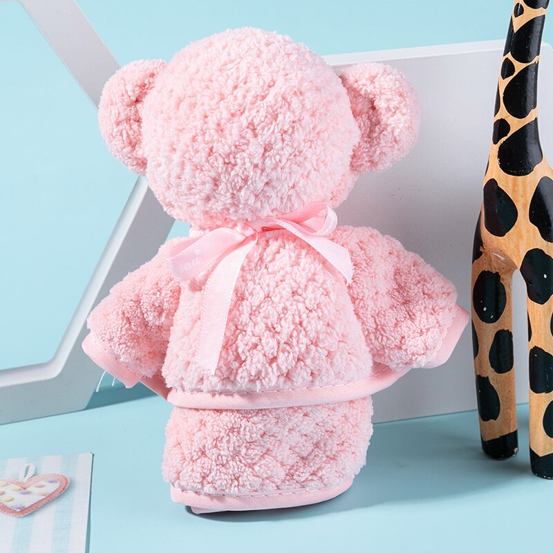 Cute Bunny Rabbit Shape Towel Super Absorbent Baby Bath Towel Thick Soft Bathroom Towels Comfortable Doll Bath Towels: Pink / rabbit