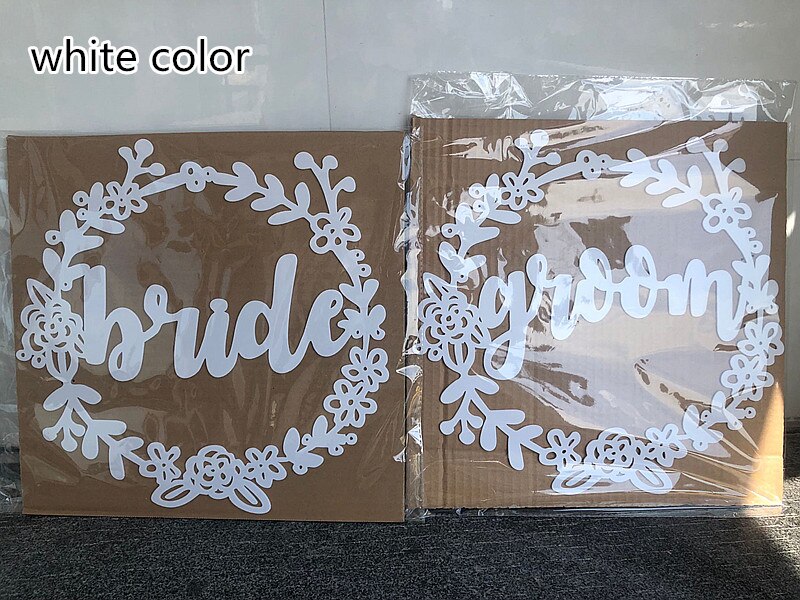 rustic wedding wooden chair sign garland shape wedding chair sign bride and groom table decoration