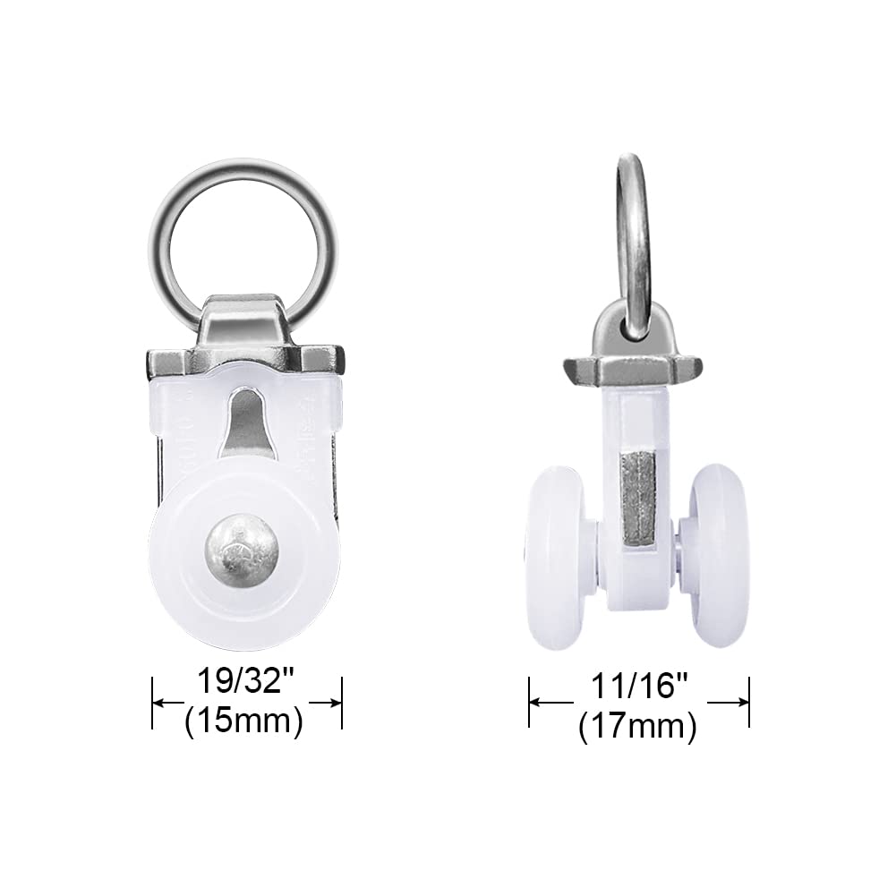 Polias de trilho de cortina de liga de alumínio, corredores para trilhos de cortina, serviço pesado