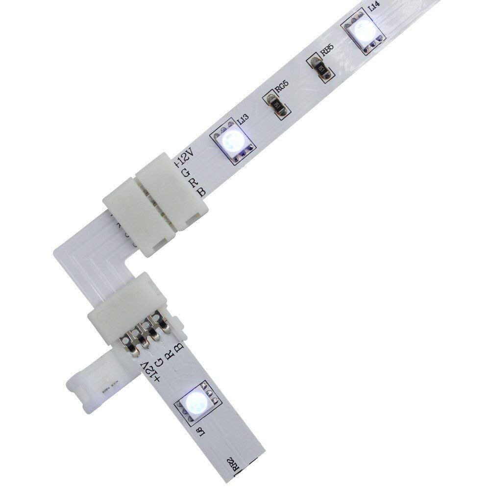 10pcs 4Pin L T + Shape LED Strip Connector 8mm 10mm Solderless Corner Connector For Non waterproof 2835 5050 RGB LED Strip