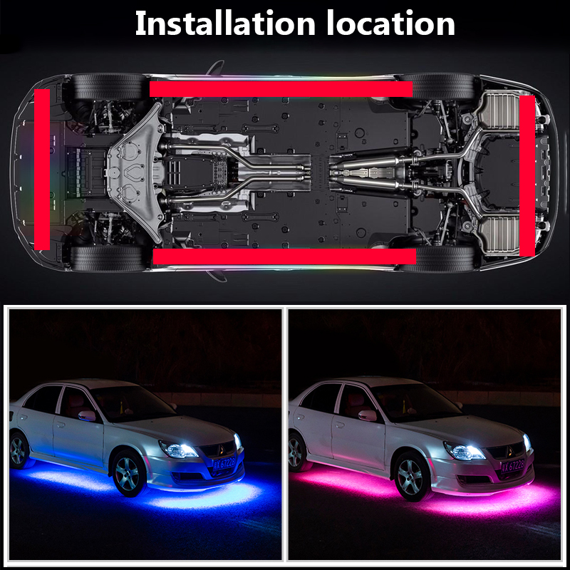 Charssis-tira de luces LED flexibles para coche, Control remoto/aplicación, luces de neón RGB, ambiente, Lámpara decorativa automática