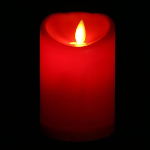 Red White Romantic Electronic LED Flameless Carve Swing Flickering Simulation Candle Light