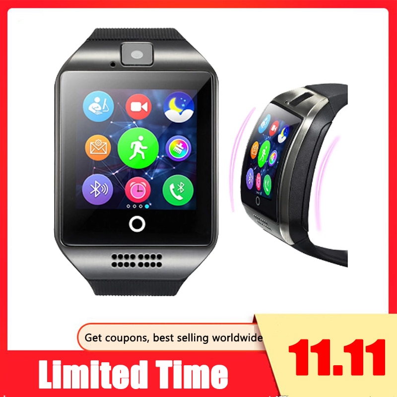 Smart Horloge Met Camera, Q18 Bluetooth Smartwatch Sim Tf Card Slot Fitness Activiteit Tracker Sport Horloge Voor Android