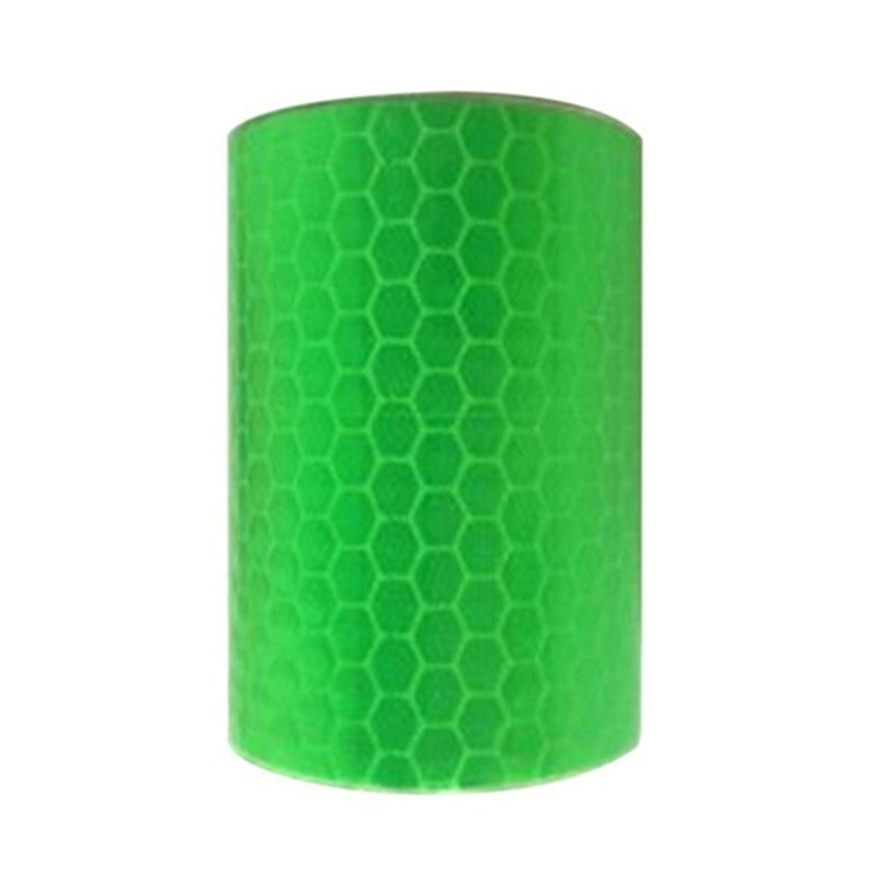 Cinta de advertencia reflectante para bicicleta, pegatina reflectante de 100cm X 5cm, Reflector de luz de advertencia: green