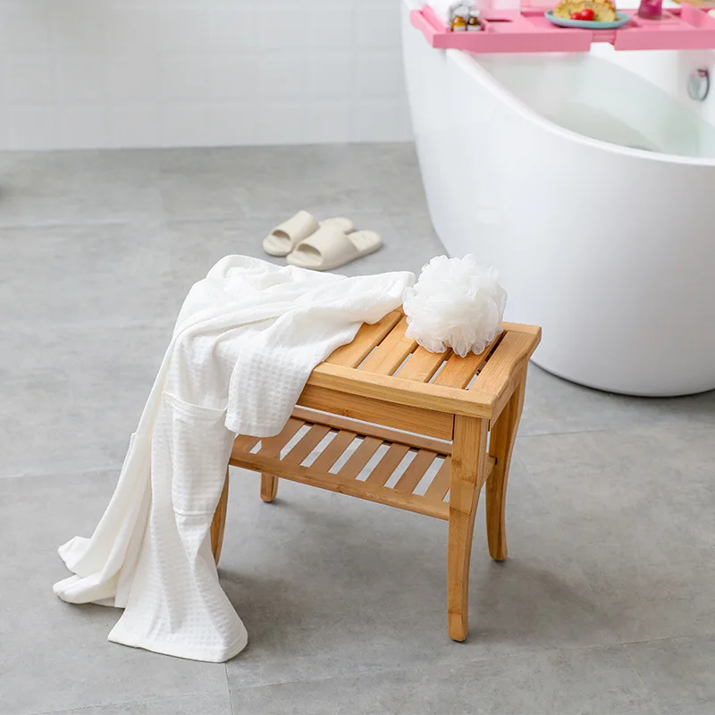 Heavy Duty Bamboo Bathroom Bench Bamboo Tier Shoe Rack Bench