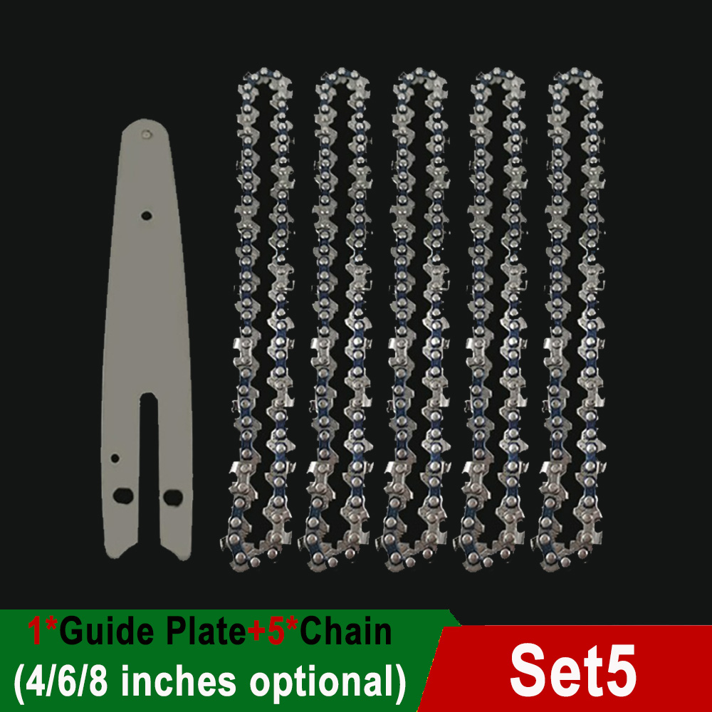 1/4 "chaîne de tronçonneuse 4/6/8 pouces Mini chaînes de tronçonneuse en acier tronçonneuses électriques chaînes d'accessoires remplacement Mini tronçonneuse électrique: 75 pouces / Black
