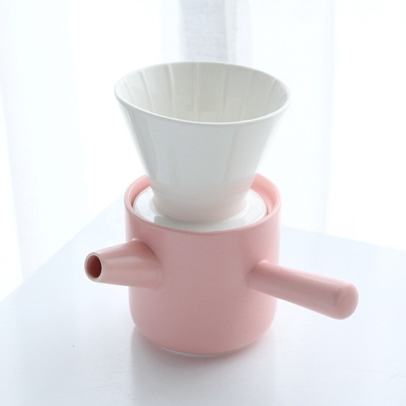 Imellow keramisk kaffefilter  v60 keramisk hånddrypfilter kaffebrygging filterkopp espresso kaffetrakt kaffe tilbehør: Rosa
