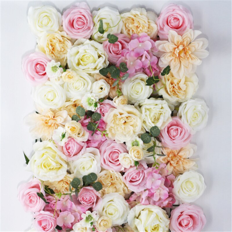 Hoge Dichtheid Bloem Muur 40X60 Cm Zijde Rose Kunstmatige Bloemen Romantische Voor Bruiloft Achtergrond Decoratie 13 Kleur: huaqian18