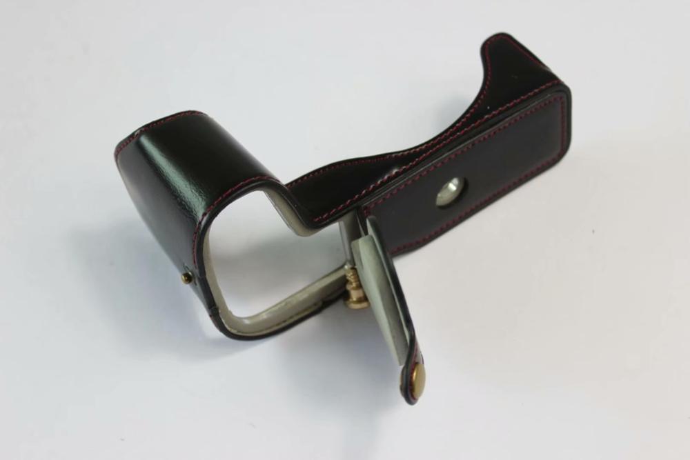 Musta/kahvi/ruskea kamera pu nahkakotelo canon eos rp eosrp half body cover pohjakotelot hihnalla: Musta