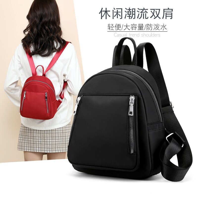 Backpack WOMEN'S Bag Style Nylon Oxford Cloth Backpack One Shoulder Canvas Bag Waterproof Mini Bag