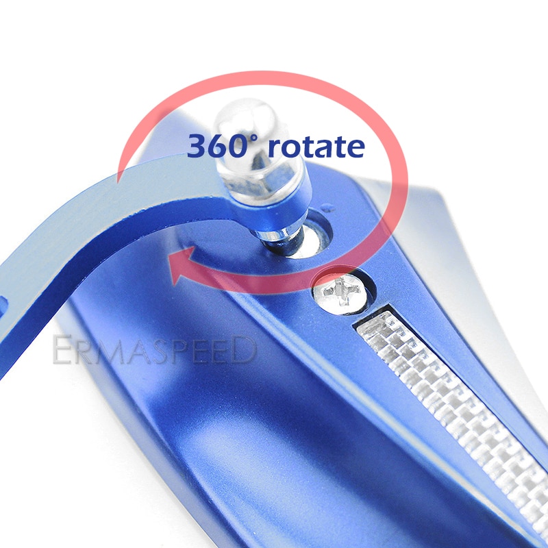 Universal 8Mm 10Mm Motorcycle Achteruitkijkspiegel Bromfiets Stuur Side Spiegels Draaibaar Blue Achteruitkijkspiegel Motor Accessoires