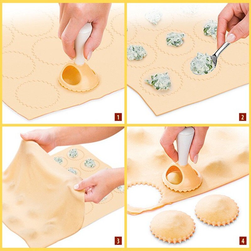 4 teile/satz 4 Formen Knödel Presse Werkzeug Chinesischen jiaozi Küche Werkzeug DIY Kochen Gebäck Knödel bilden Kunststoff Knödel Formen