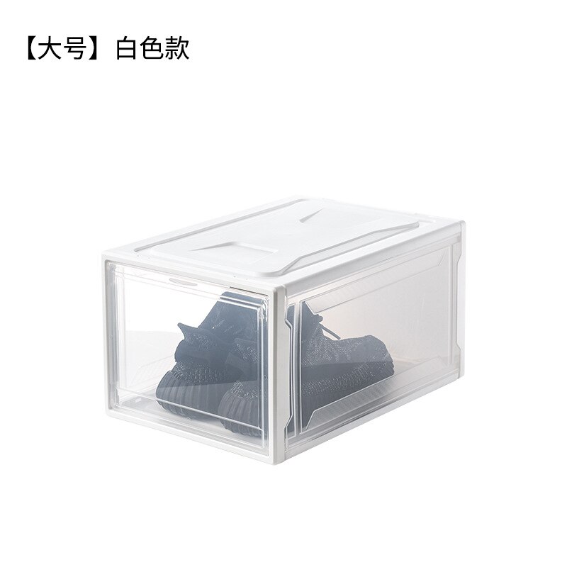 Set up shoe box, clear basketball shoe box, display shoe cabinet, shoe flip box acrylic organizer: AJ white