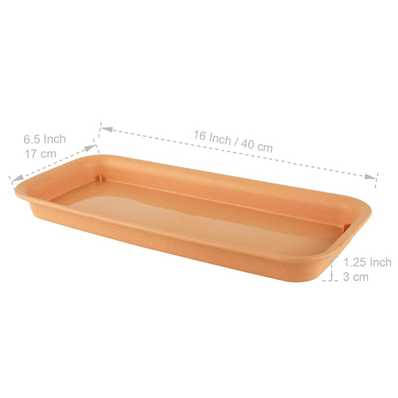 Plastic Plant Potten En Schoteltjes 16 Inch, Elke Set Van 4, bloempot Lade Resin Plant Lekbak Base Tray