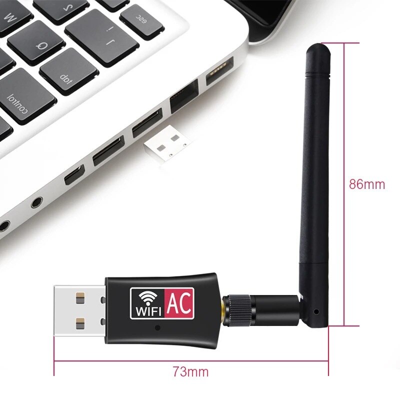 AC600Mbps WiFi Adapter Band USBWireless Network with Ant enna