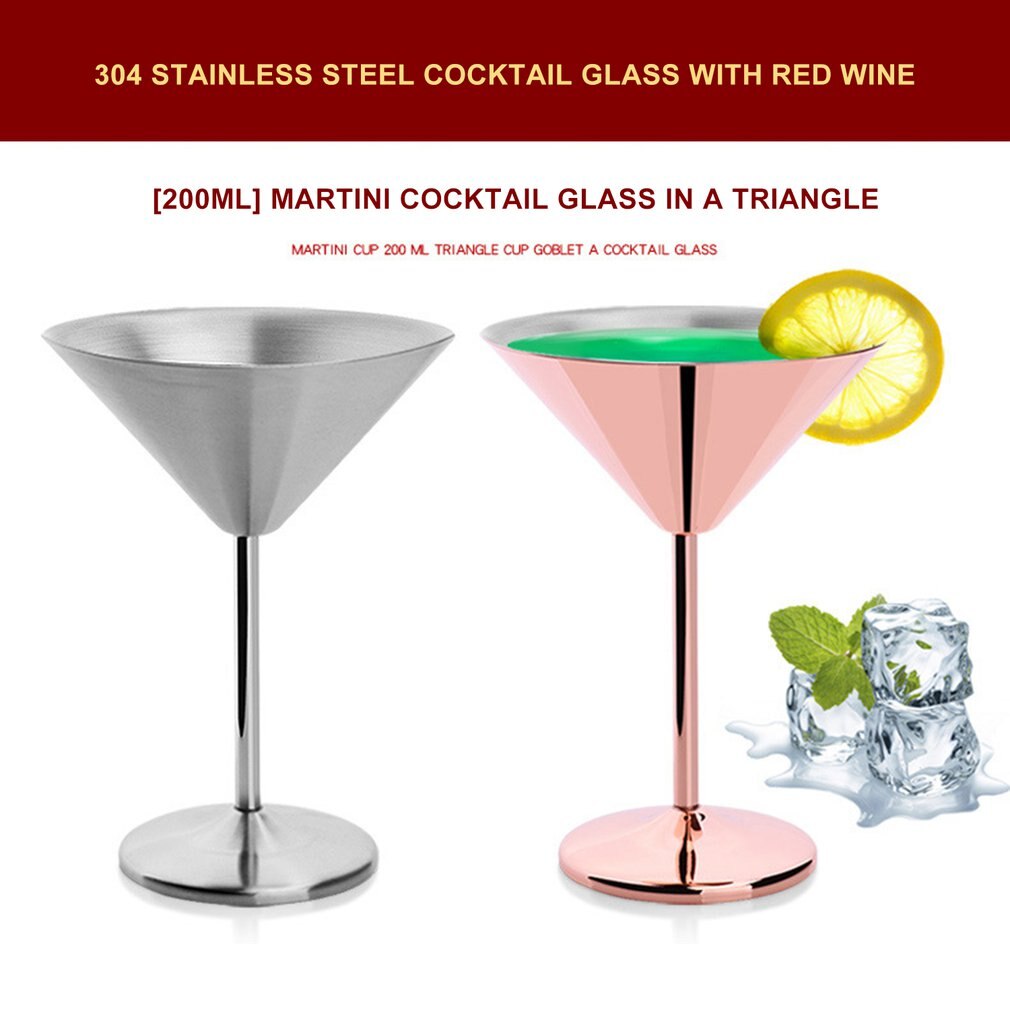 Stainless Steel Martini Cup Wine Glasses Cocktail Grandado