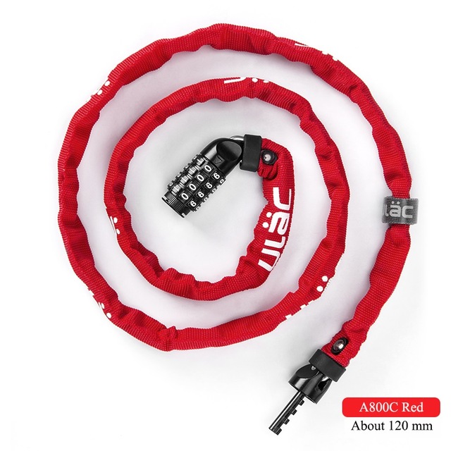 ULAC Bike Lock Chain Anti-theft Cycling MTB Road Bike Ultra-light Portable Lock Password Lock Bicycle Safety Stable Accessories: A800CXLRD