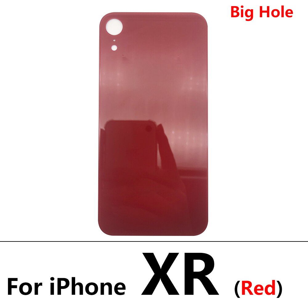 Big Hole tylna szklana pokrywa baterii dla Iphone 8 Plus XR pokrywa baterii szklana pokrywa tylnej obudowy wymiana obudowy: For iPhone XR Red