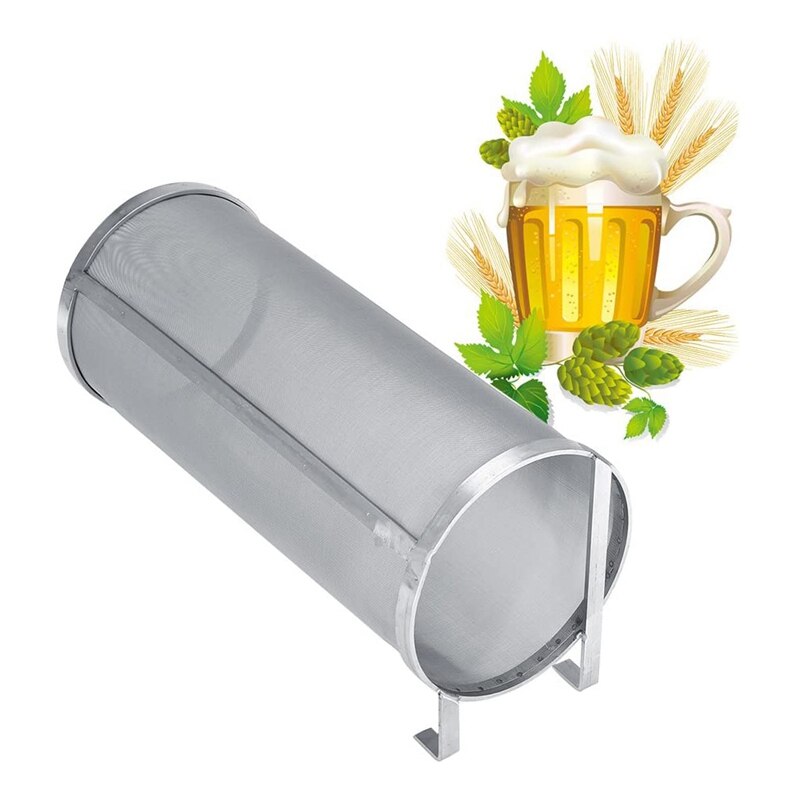 Bière houblon filtre 300 Micrometre inox bière houblon maille filtre avec crochet 15X35cm