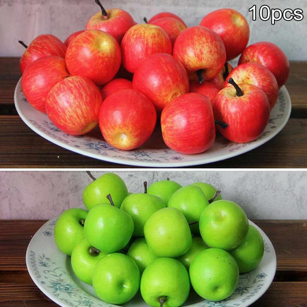 10 Pcs Artificial Foam Mini Apples Red Green Simulation Faux Fruit DIY Crafts Ornaments Photography Props Wedding Home Decor
