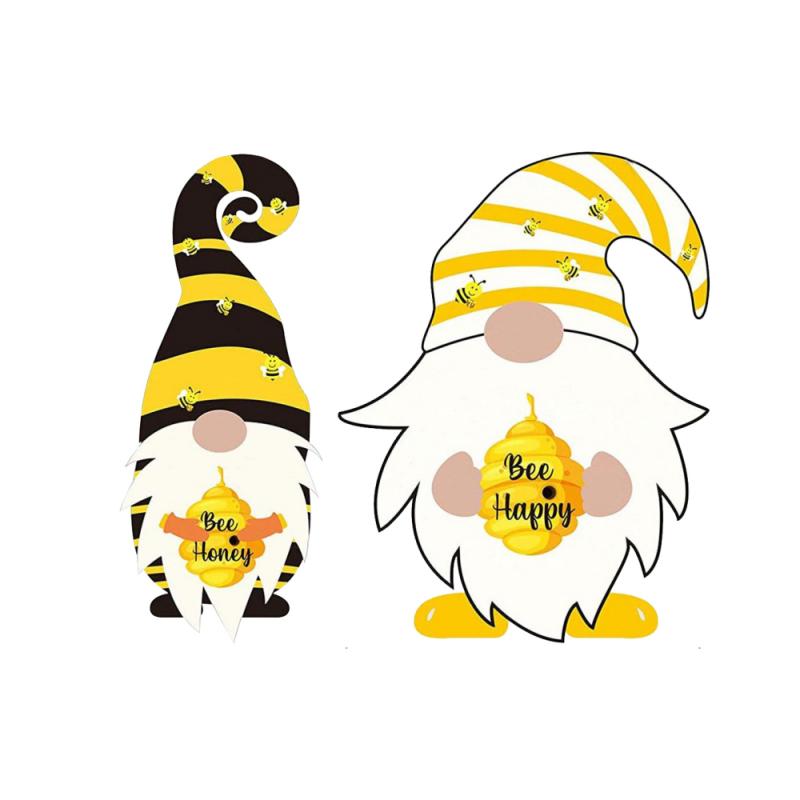 Pegatina infantil de barba de dibujos animados, pegatina creativa de abeja para Festival, Sombrero puntiagudo de patas largas, pegatina para ventana de niño, decoración de en casa