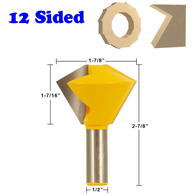 1 PC 1/2 "tige 6 face 8 face 12 face 16 face Multi face colle Joint routeur ensemble-15330