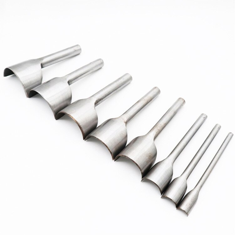 45#Steel 5-50mm Semi-Circular Punch Half-Round Leather Split C Punch Belt Tail Cut DIY Leather Tool