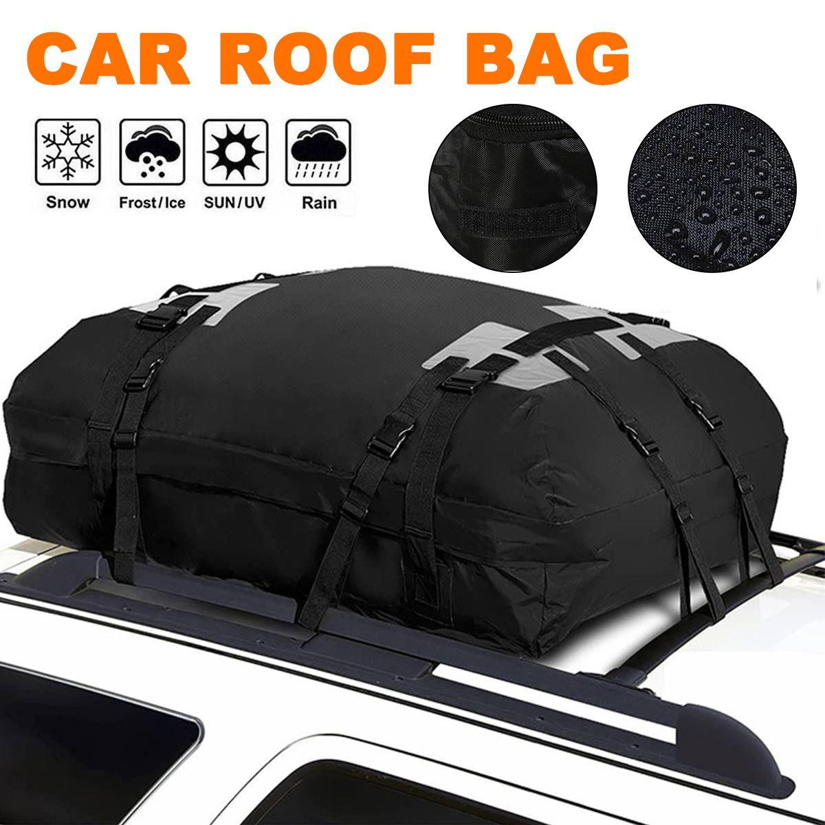 Universal Luggage Bag Waterproof Roof Top Carrier Cargo Luggage Travel Bag for Vehicles with Roof Rails 109x86x43cm