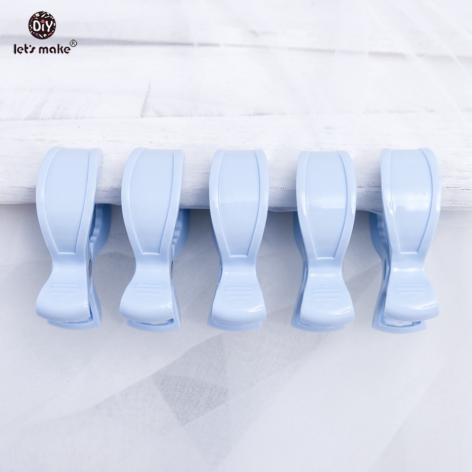 Let's make Stroller Plastic Clip Pram Clips 5pc/lot Multiple Colour Baby Shower Universal Clip Baby Nursing Accessories: blue