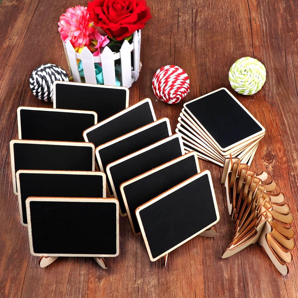 Ourwarm 10 Pcs Wedding Houten Mini Blackboard Krijtbord Party Diy Decoratie Tafel Nummer Teken Krijtborden Plaats Kaarten