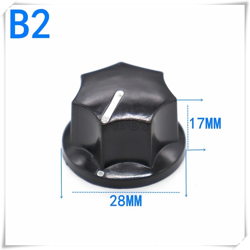 10 stycken sexkantig bakelitknopp mf -b01 b02 b03 potentiometerjusteringsknopplock runt hål 6mm brytarknopp: Mf -b02