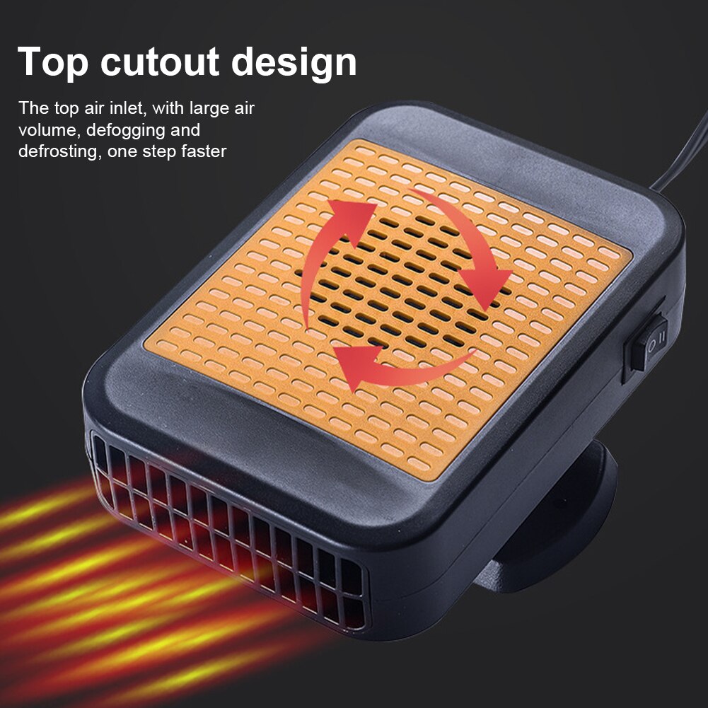 Car Heater 12V 24V Portable Electric Car Heater 2 Speed Heating Fan Windshield Defrosting Fan Car Lighter Demister Defroster