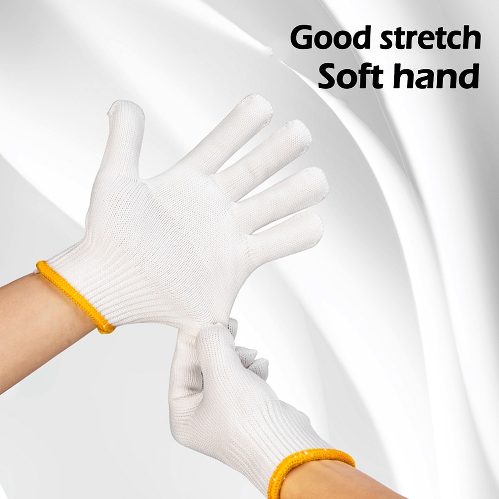Deli-guantes antideslizantes de poliéster para trabajo en jardín, accesorios de herramientas de mano, 12 pares, DL521003