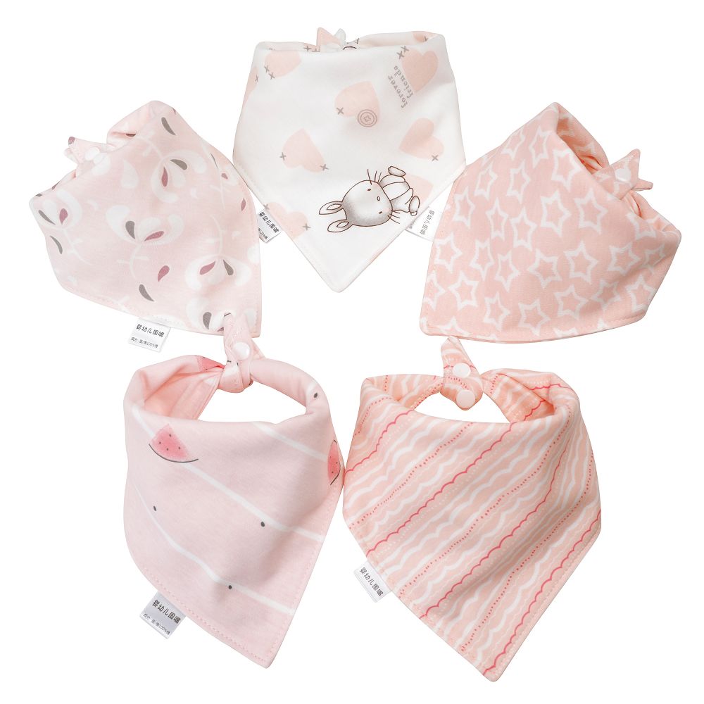 Civarua Kids 5 Stks/partij Baby Bandana Kwijlen Slabbetjes 100% Biologisch Katoen Slabbetjes Voor Jongens & Meisjes, super Zachte Absorberende Feeding Slabbetjes: SK0010