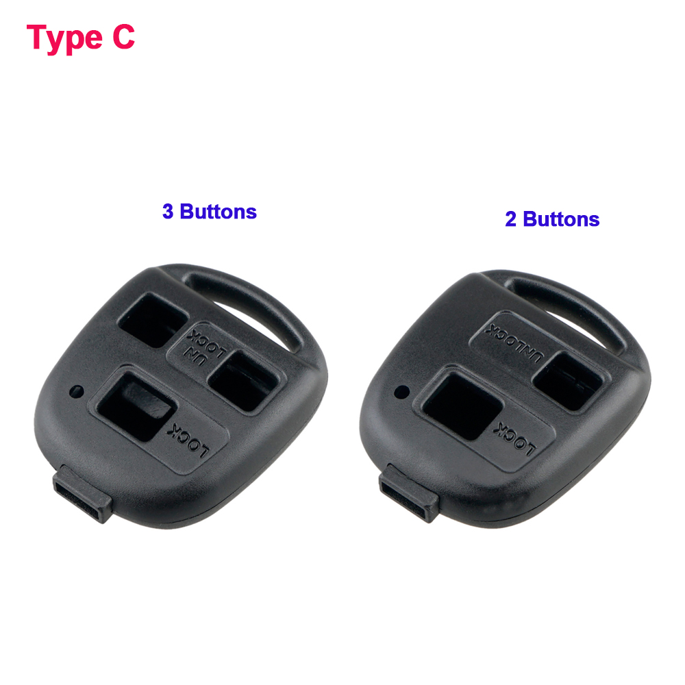 1 PC 2/3 Tasten Klinge Fernbedienung Auto Schlüssel Shell Auto Schlüssel Fall Fit für Prado.ect: Black / 2 tasten