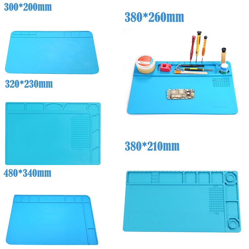 300*200mm Insulation Pad Heat-Resistant Silicon Soldering Mat Work Pad Desk Platform Solder Rework Repair Tool Station