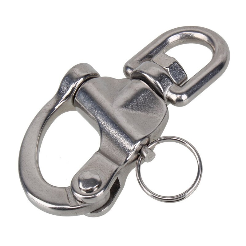 87mm Stainless Steel Swivel Snap Shackle Eyelet Shackles with D Ring Marine Boat Rigging Hardware DIN889