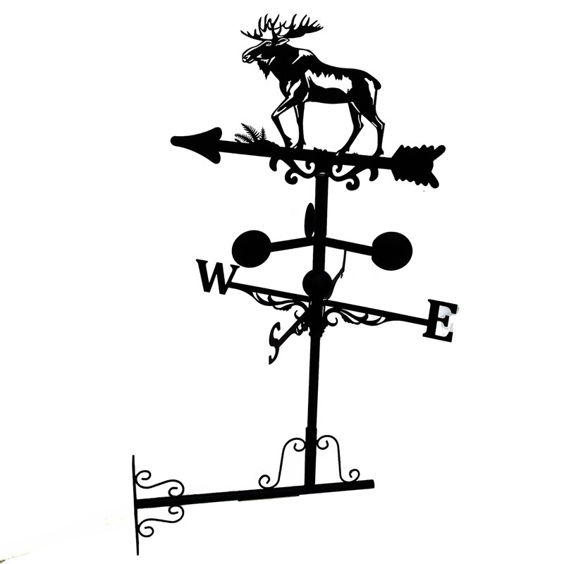 Elk Weather Vane Stainless Steel Wind Vane For House Garage Cupola Garden Roof Paddock Wind Direction Indicator