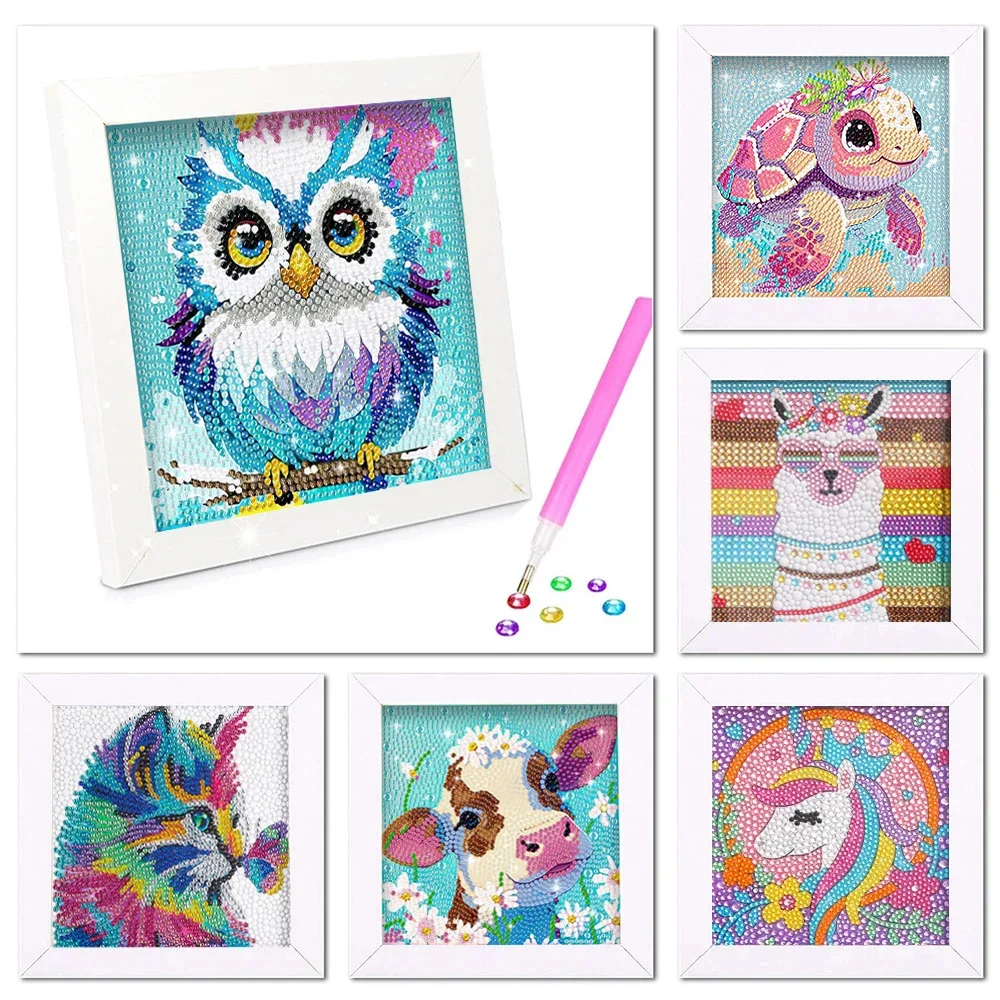DIY Cartoon Animal Diamond Paintings Children Diamond Stickers Irregular Diamond Stickers Birthday Decoration