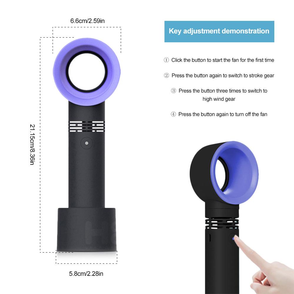 Handheld Portable Bladeless Mini Fan Bladeless Cooler USB Ventilateur Portable Charging Cooling Device Wedding Fans