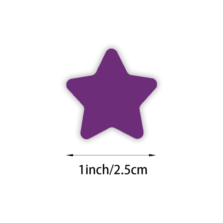Rouleau d'autocollants étoiles à cinq points, 500 pièces, différentes couleurs, étiquette de récompense pour enfants, papeterie faite à la main, DIY bricolage: Purple