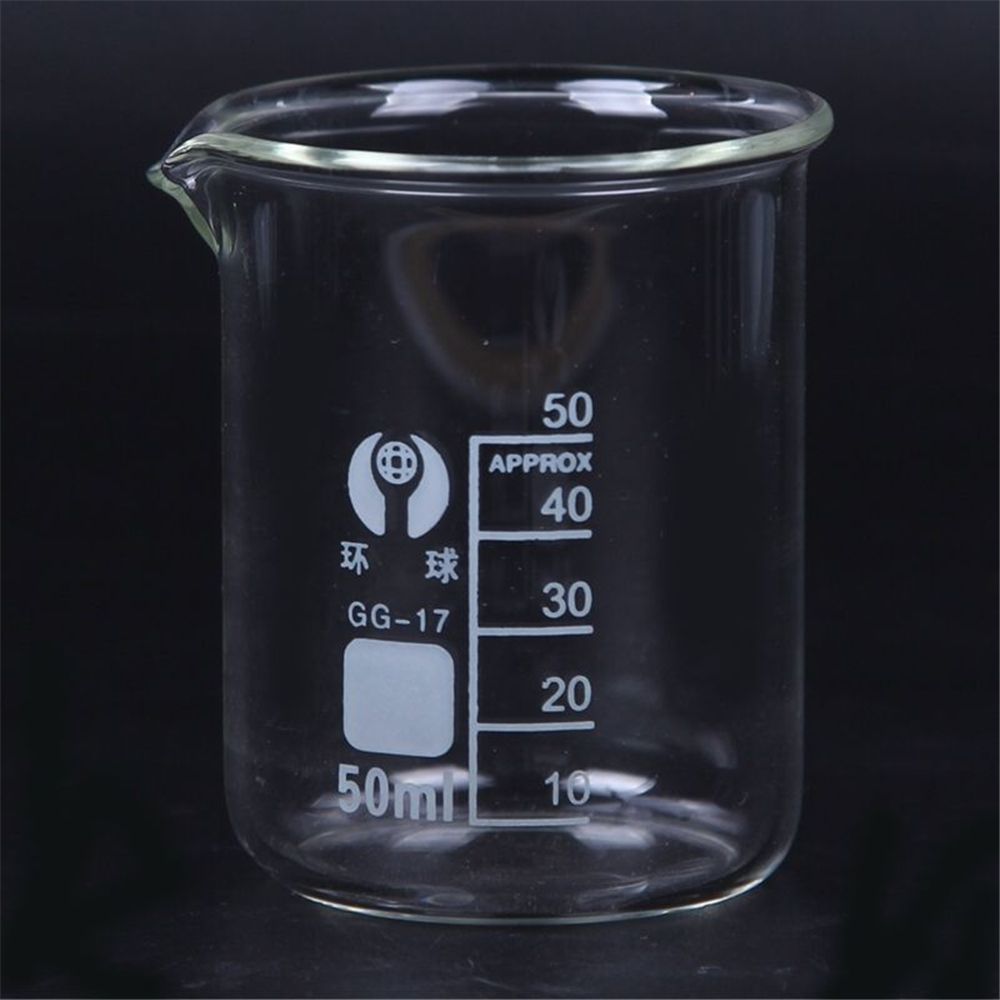 Gobelet à mesurer en verre Borosilicate de forme basse, capacité 10ml-100ml, verres à Borosilicate, papeterie d&#39;apprentissage de la chimie, fournitures de laboratoire