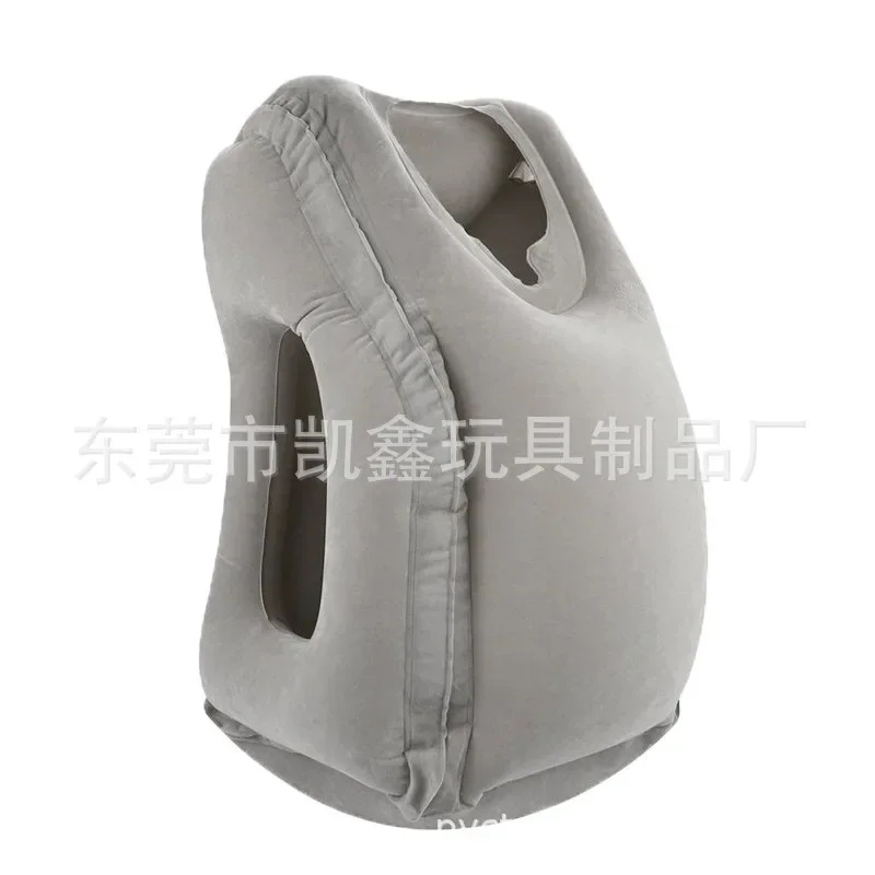 Uppblåsbar resesovsäck bärbar kudde nackkudde för män kvinnor utomhus flygplan flyg tåg sova lätt: Gul