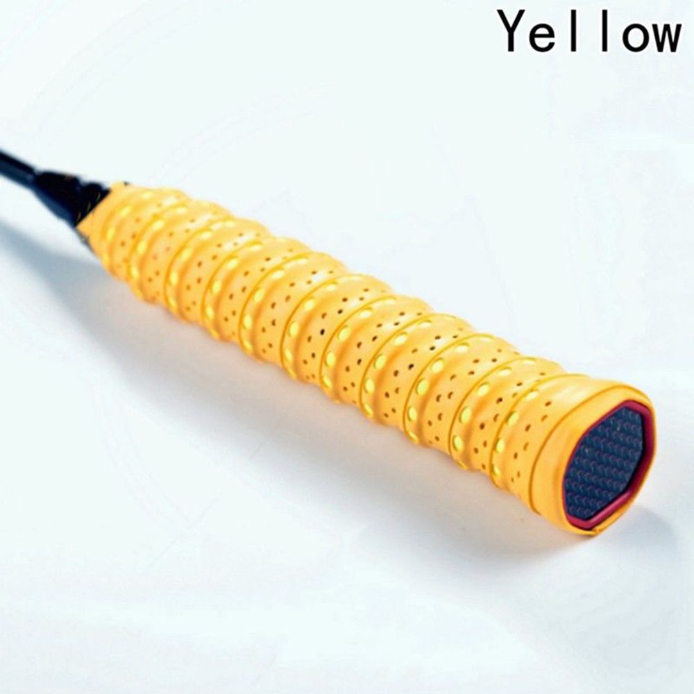 11 kleuren antislip tennis grip tape zweetband overgrip voor badminton squash paddle racket buitensporten tennis tape handgrepen: Geel