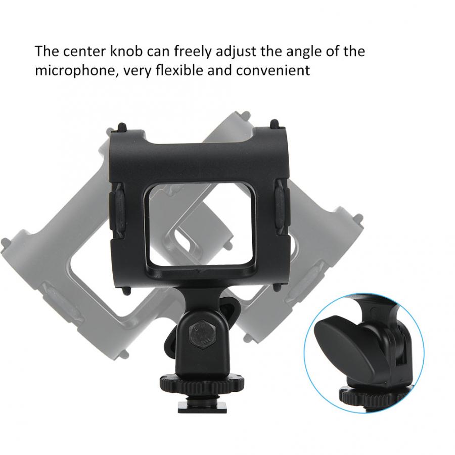 Universal Microphone Mount Holder with Cold Shoe Shock-proof Clamp for Camera Shoes 3/8 inch Screw Hole Studio Recording Bracket